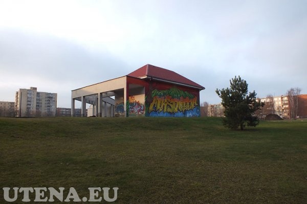 Graffiti ''Aukštaitija'' ant elektros skydinės Dauniškyje